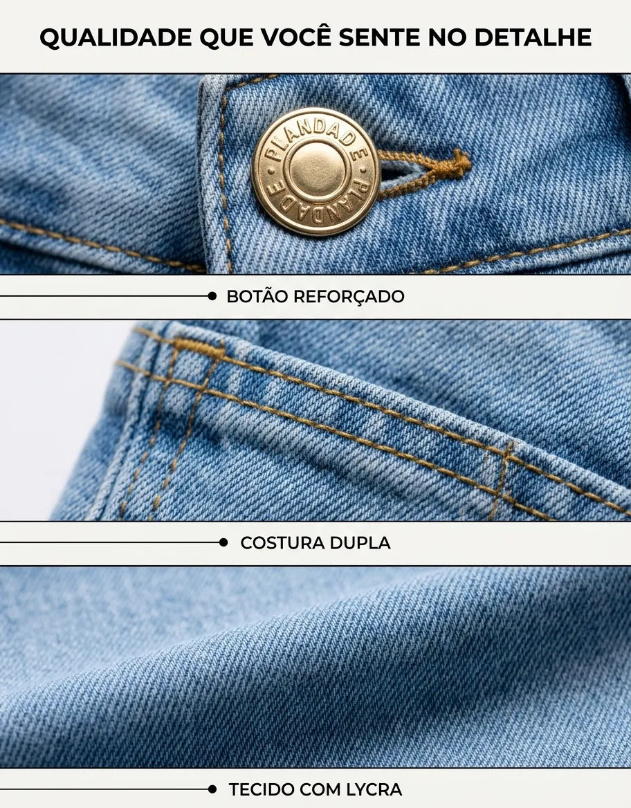 Short Jeans Feminino Cintura Alta C/ Lycra Hot Pant Stillger
