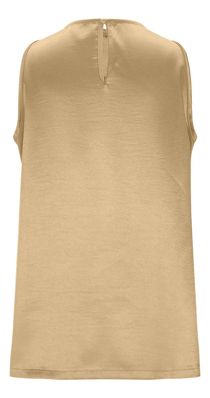 Camisa Feminina, Cor Sólida, Seda E Cetim, Blusa Longa