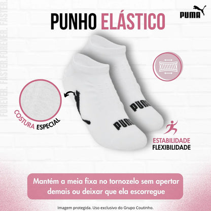 Kit 9 Pares Meias Invisível Puma Sapatilha Soquete Original