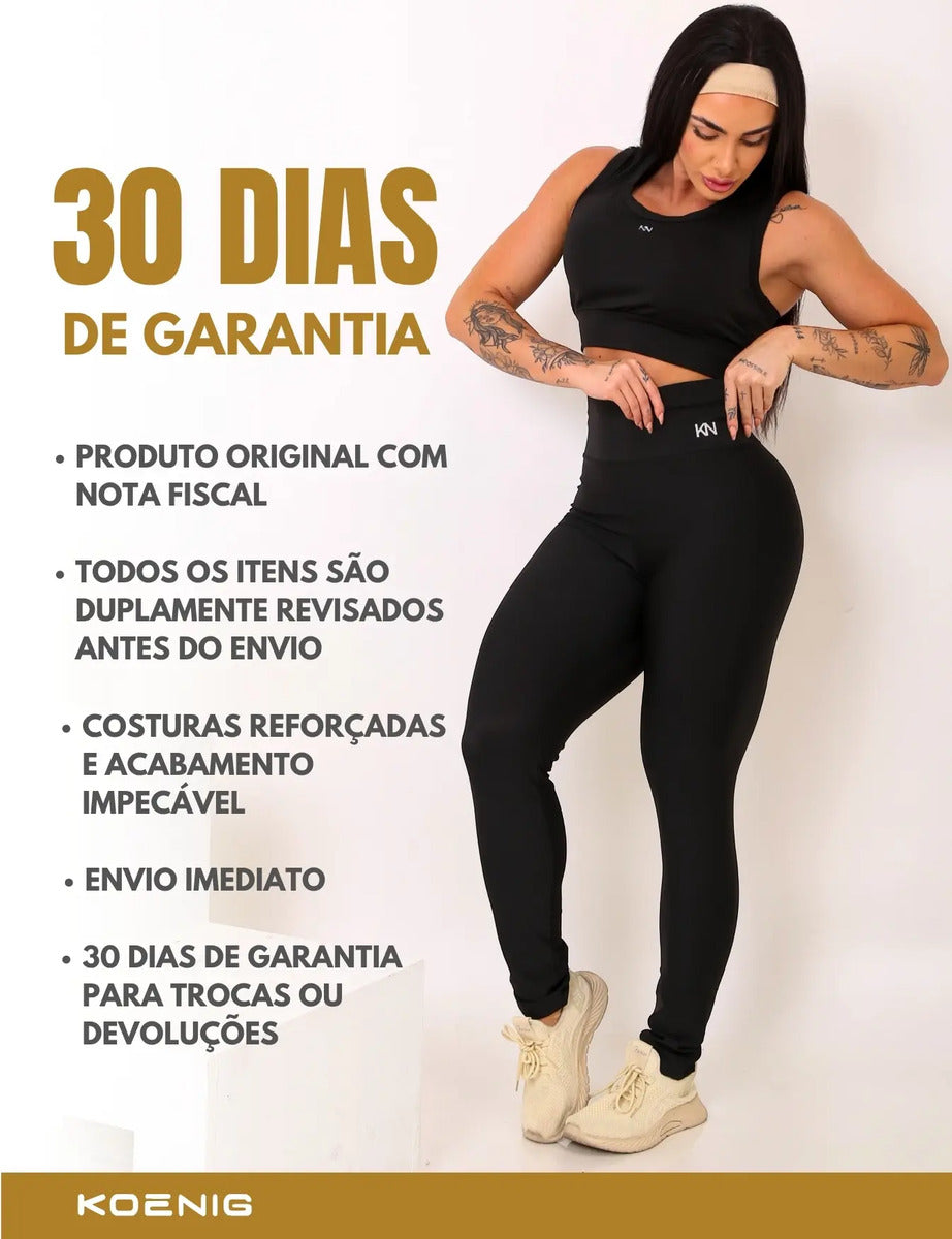 Calça Legging Fitness Zero Transparência Cintura Alta Koenig