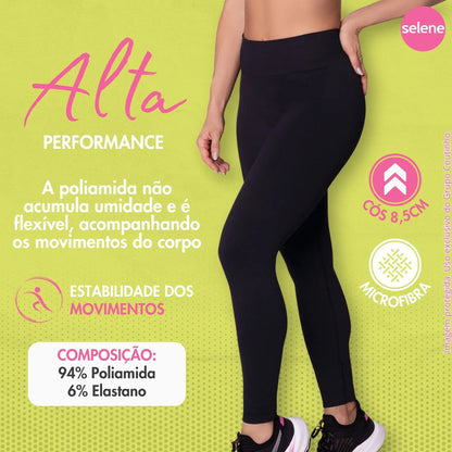 Calça Legging Zero Transparência Fitness Cintura Alta Selene