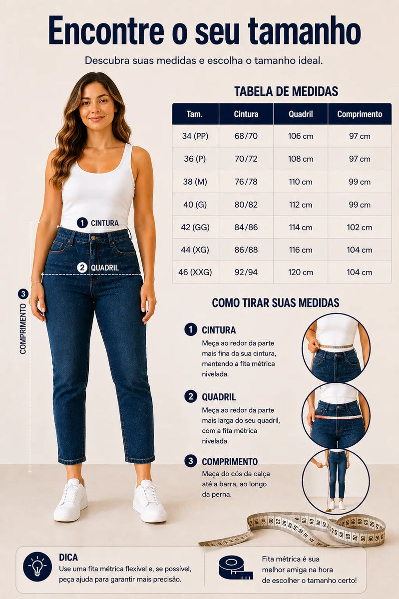 Calça Jeans Mom Stillger Feminina Cintura Alta Cor Clara
