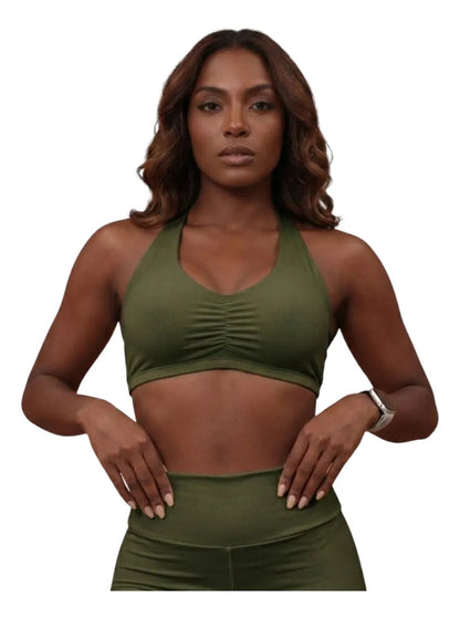 Top Halter Fitness Frente Unica Suplex Bojo Removìvel Yoga