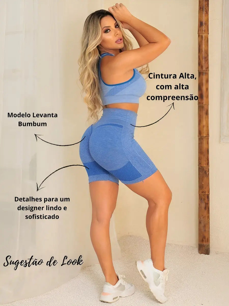 Kit 3 Short Levanta Bumbum Feminino Academia Yoga Fitness