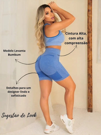 Kit 3 Short Levanta Bumbum Feminino Academia Yoga Fitness