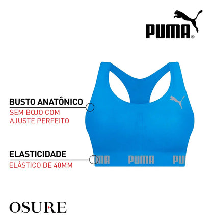 Top Puma Original Feminino Alta Sustentação Academia Fitness