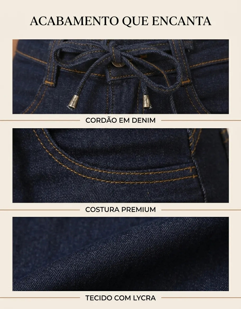 Short Jeans Feminino Cintura Alta C/ Lycra Hot Pant Stillger
