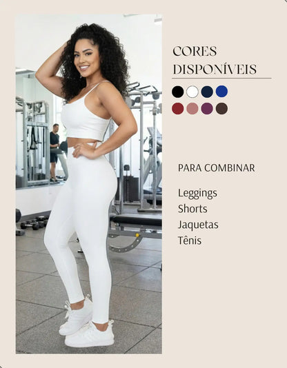 Top Fitness Academia Alça Fina Costa Aberta Feminino