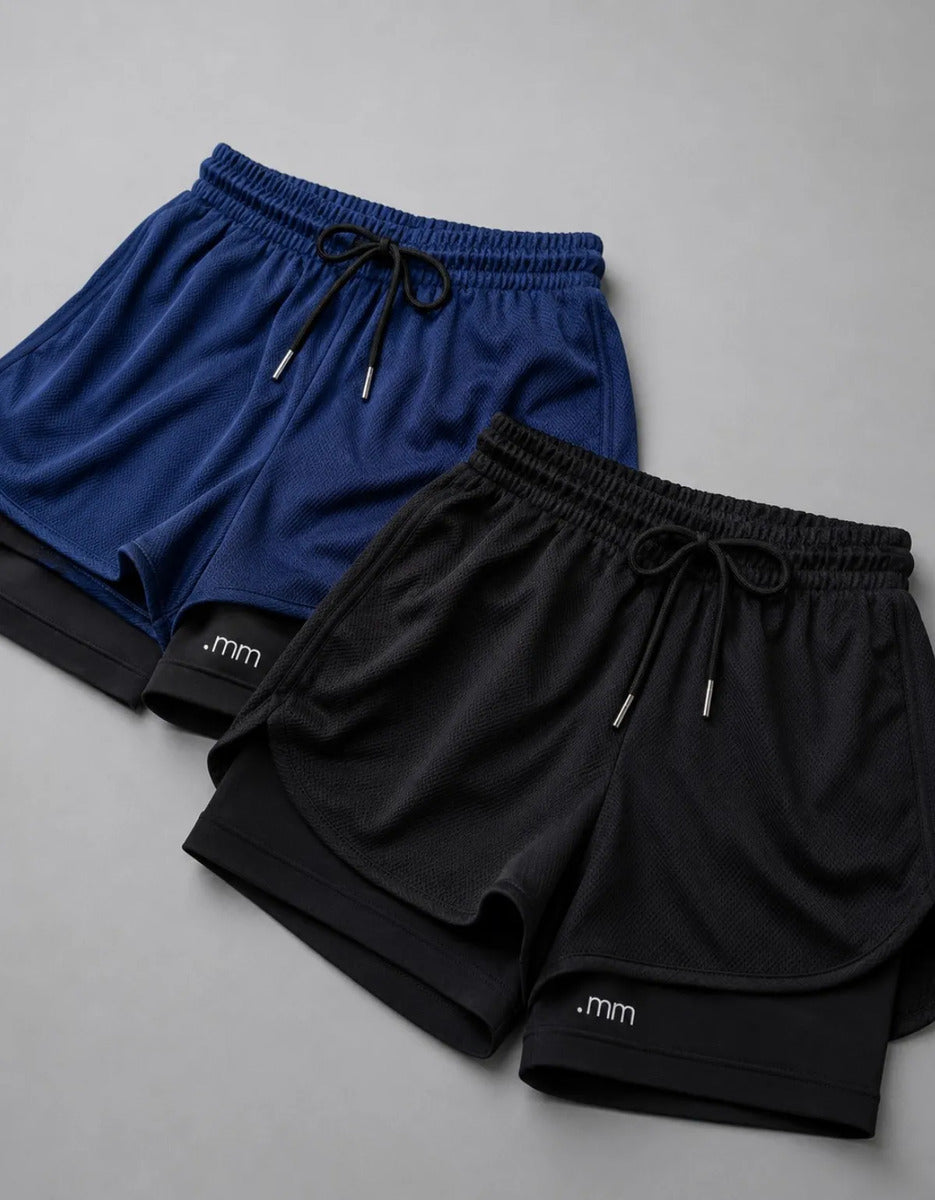 Kit 2 Short Duplo Compressão Fitness Bermuda Treino Feminino