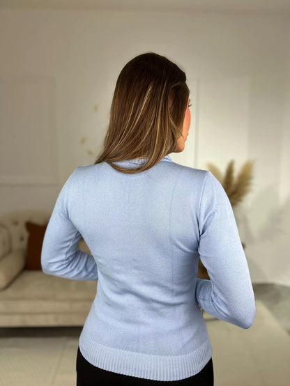 Blusa Cacharrel Feminina Lã Trico Tricot Gola Alta Atacado