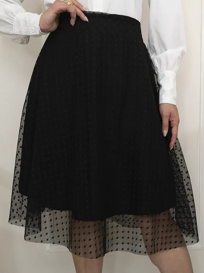 Saia Feminina Midi Godê De Tule Moda Evangélica Plus Size