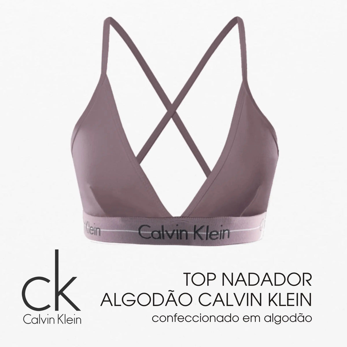Top Nadador Calvin Klein Sem Bojo Cotton Algodão Feminino