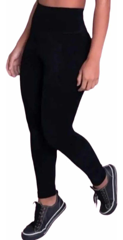 Calça Legging Veludo Cotelê Com Bolso Cós Alto Inverno