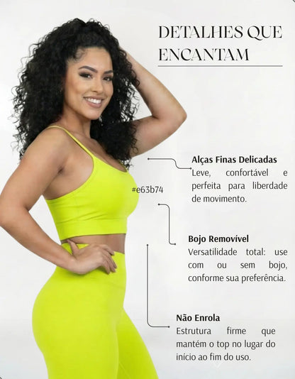 Kit-2 Top Alcinha Fina Academia Fitness C/ Bojo Suplex Power