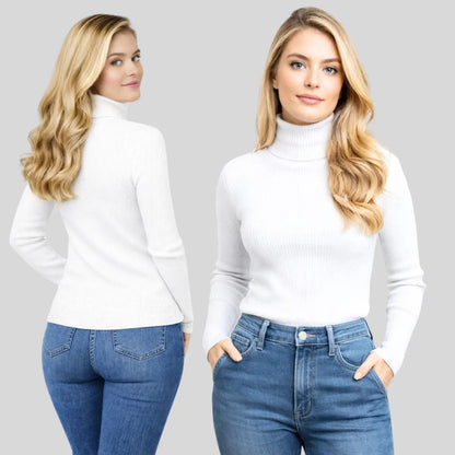 Blusa Cacharrel Feminina Tricô Lã Blusinha Gola Alta Rolê