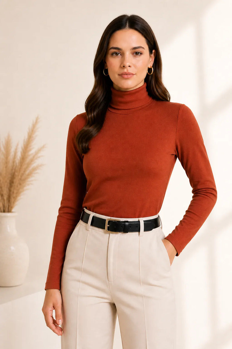 Blusa Cacharrel Feminina Inverno Gola Alta Viscolaycra Cores
