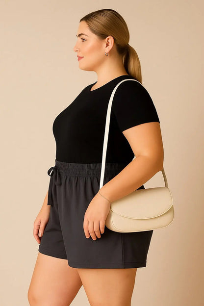 Shorts Plus Size Leve Feminino Cintura Alta