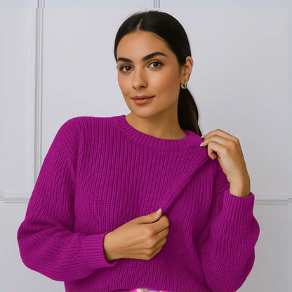 Suéter Blusa Manga Longa Max Cropped Frio Pullover Lã Trico