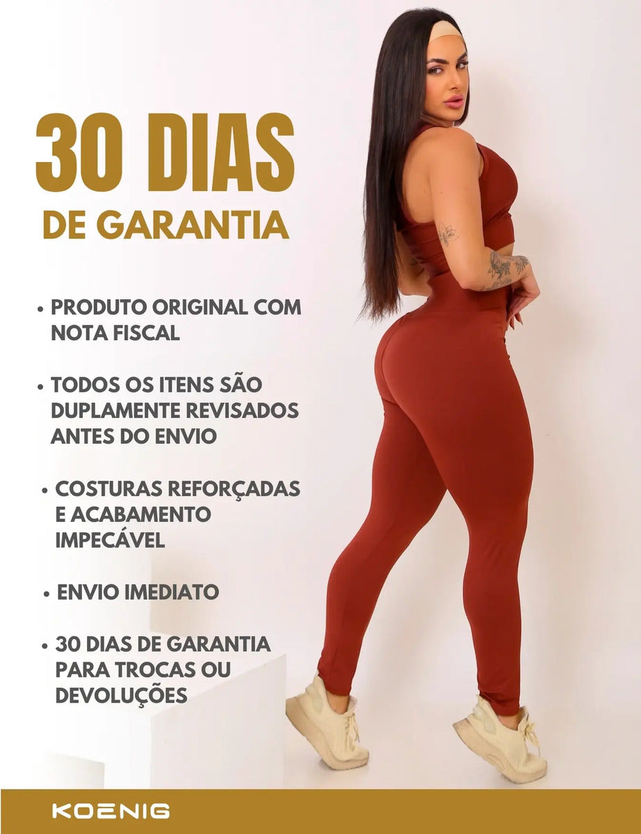 Calça Legging Fitness Zero Transparência Cintura Alta Koenig
