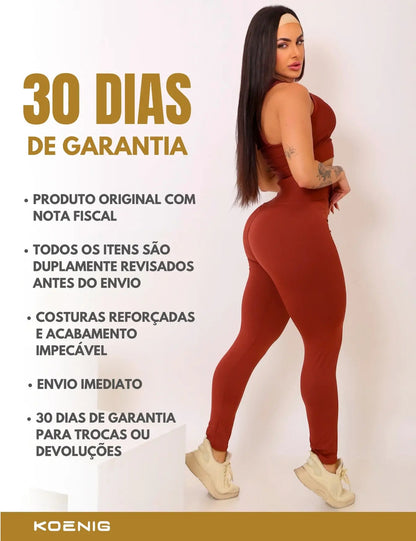 Calça Legging Fitness Zero Transparência Cintura Alta Koenig