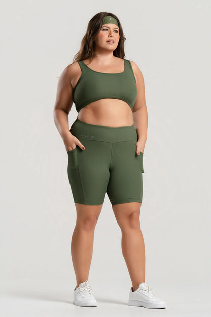 Top Feminino Academia Bolso Nadador Corrida Fitness Esporte