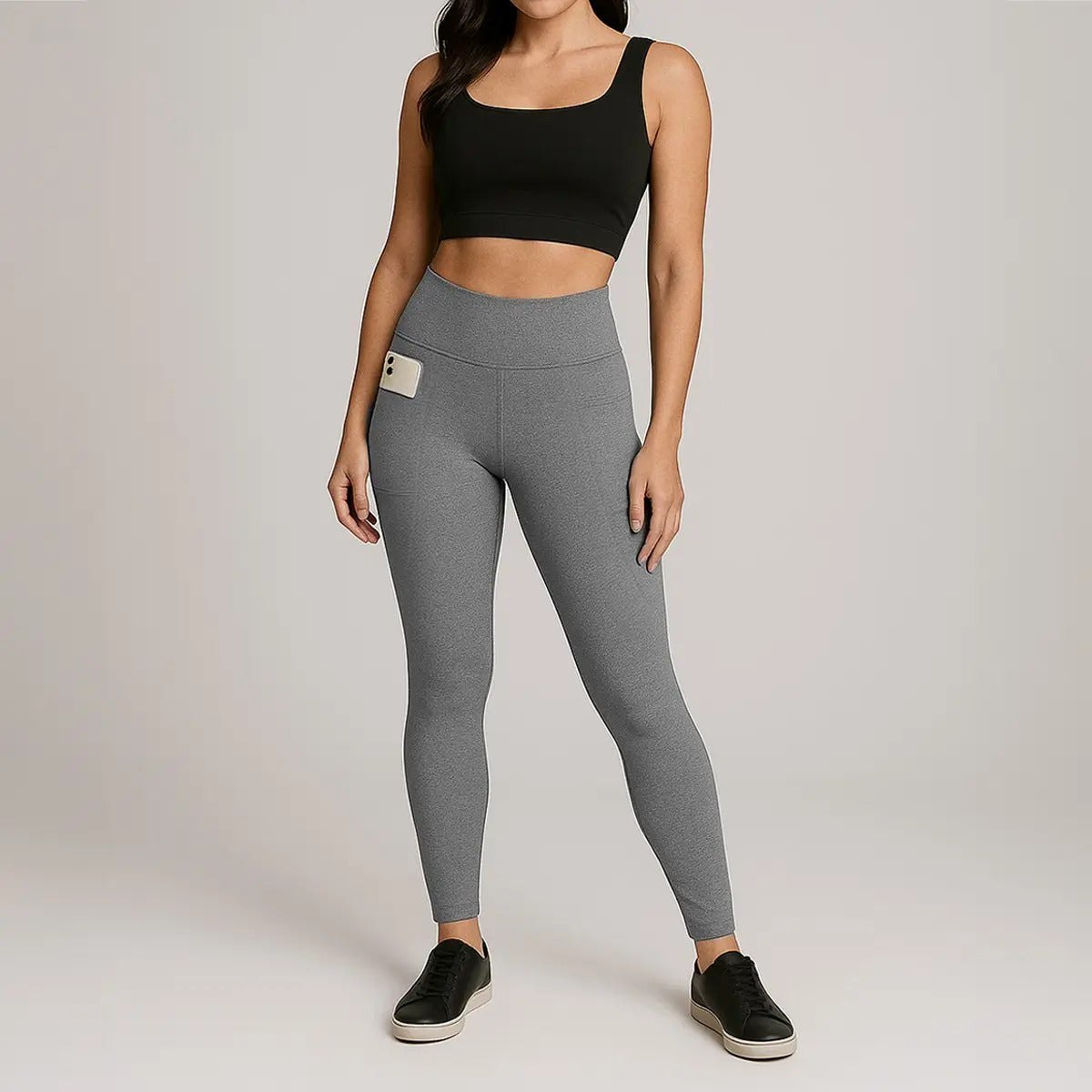 Kit 2 Calças Legging Feminina Grossa Cintura Alta Com Bolso
