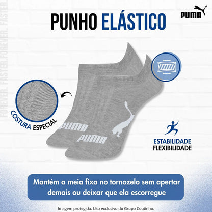 Kit 9 Pares Meias Invisível Puma Sapatilha Soquete Original