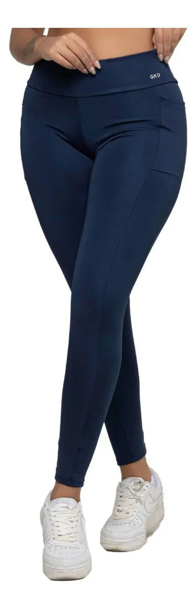 Calça Legging Bolso Gkd Cintura Alta Leg Zero Transparência