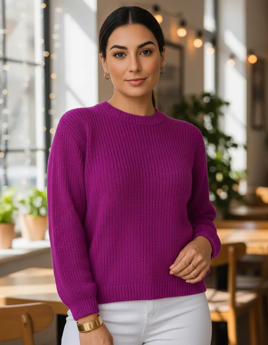 Suéter Blusa Manga Longa Max Cropped Frio Pullover Lã Trico