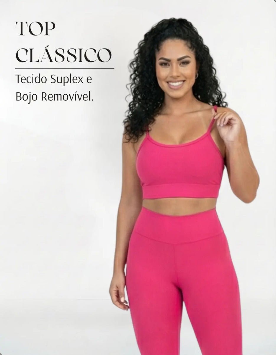 Top Fitness Academina De Alcinha Fina Com Bojo