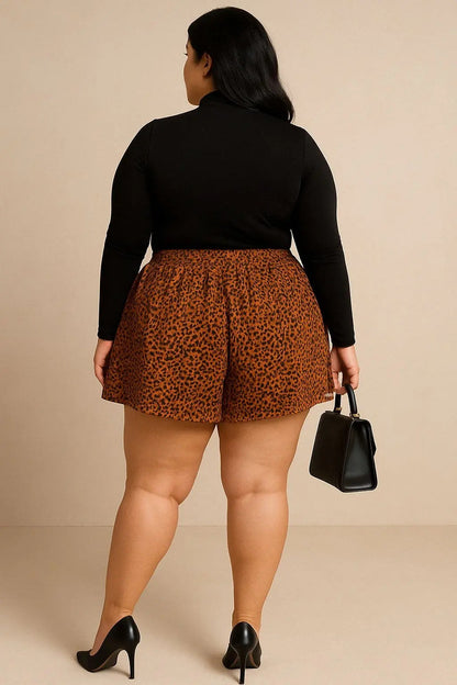 Shorts Plus Size Leve Feminino Cintura Alta