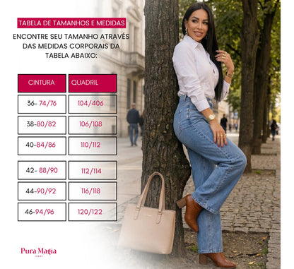 Calça Jeans Wide Leg Feminina Cintura Alta Caimento Perfeito