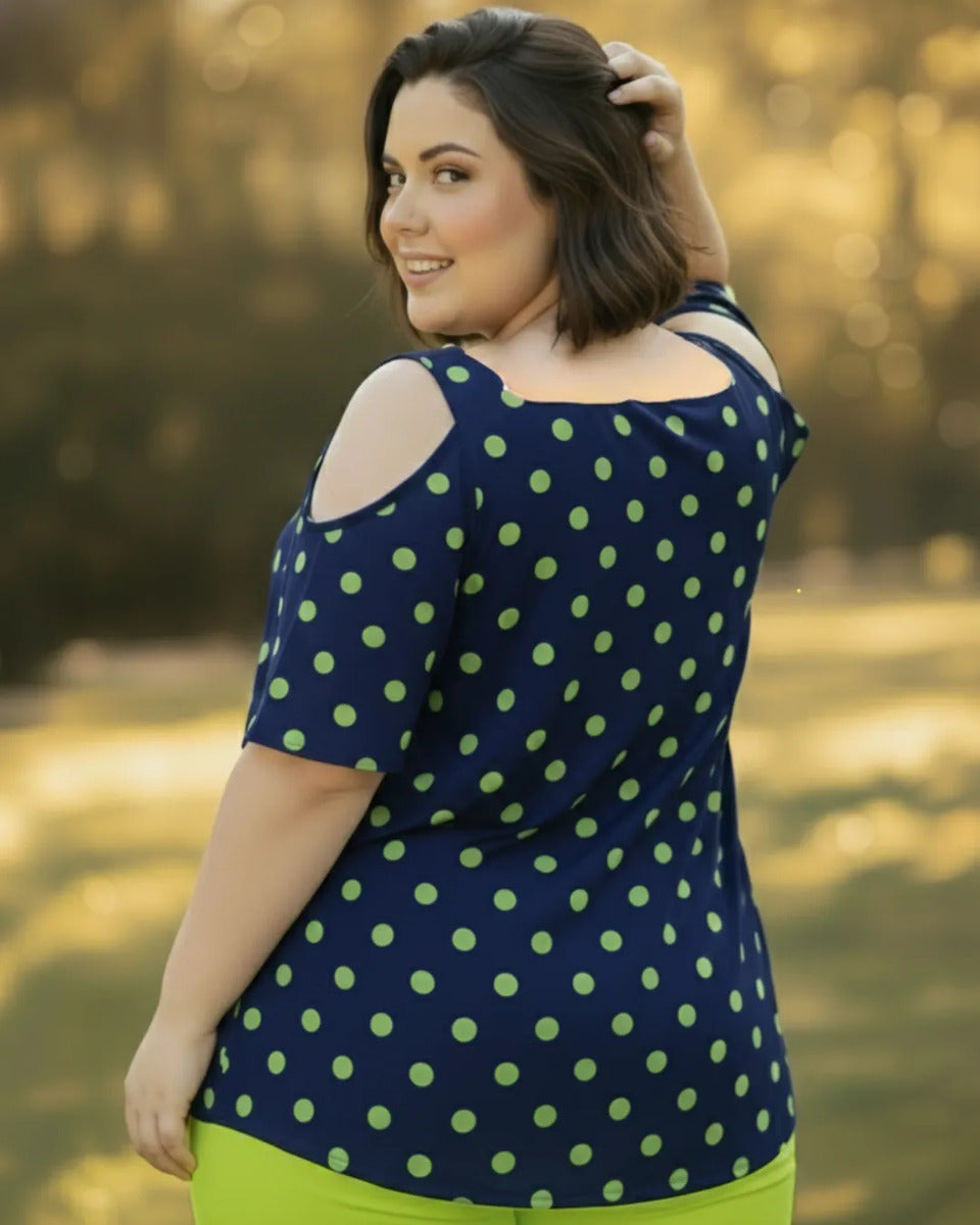 Blusa Cigana De Seda Estampada Alça Dupla Plus Size