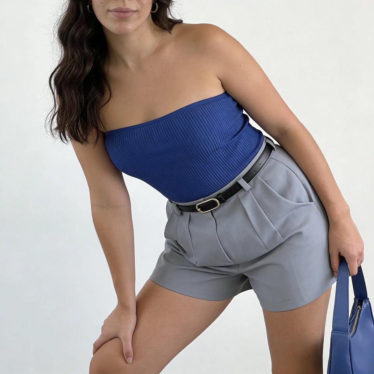 Short Alfaiataria Feminino Social Cinto Elegante Dia A Dia
