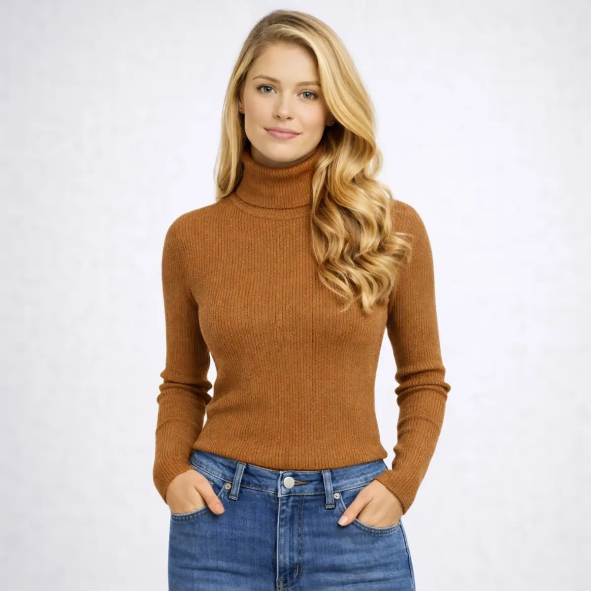 Blusa Cacharrel Feminina Tricô Lã Blusinha Gola Alta Rolê