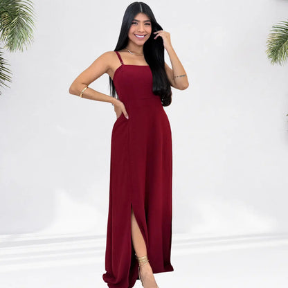 Long Dress Bridesmaid Wedding Social Elegant Duna Bride