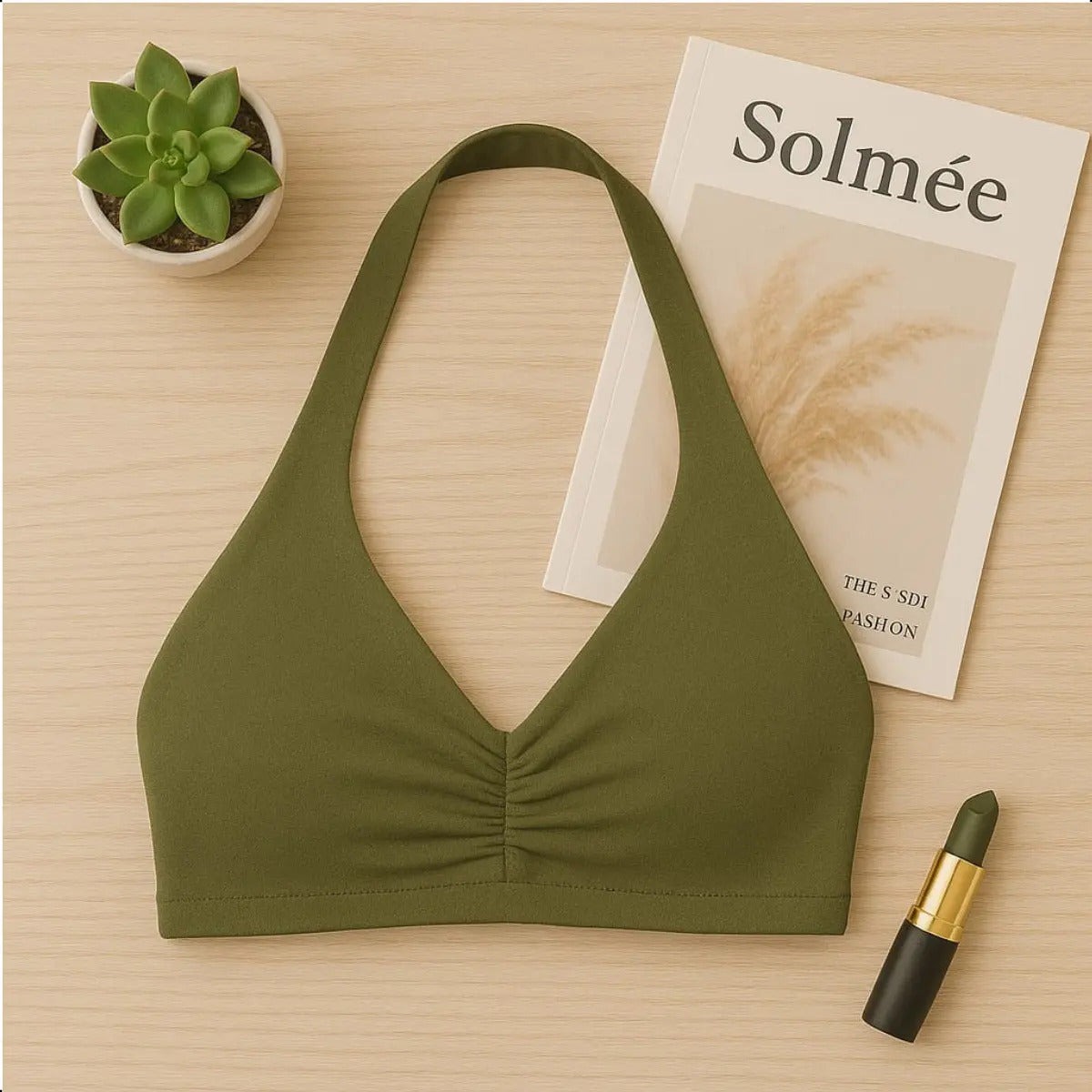 Top Halter Fitness Frente Unica Suplex Bojo Removìvel Yoga