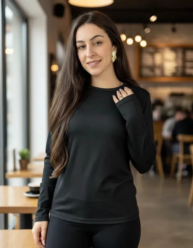 Blusa Térmica Feminina Flanelada Peluciada Frio Inverno