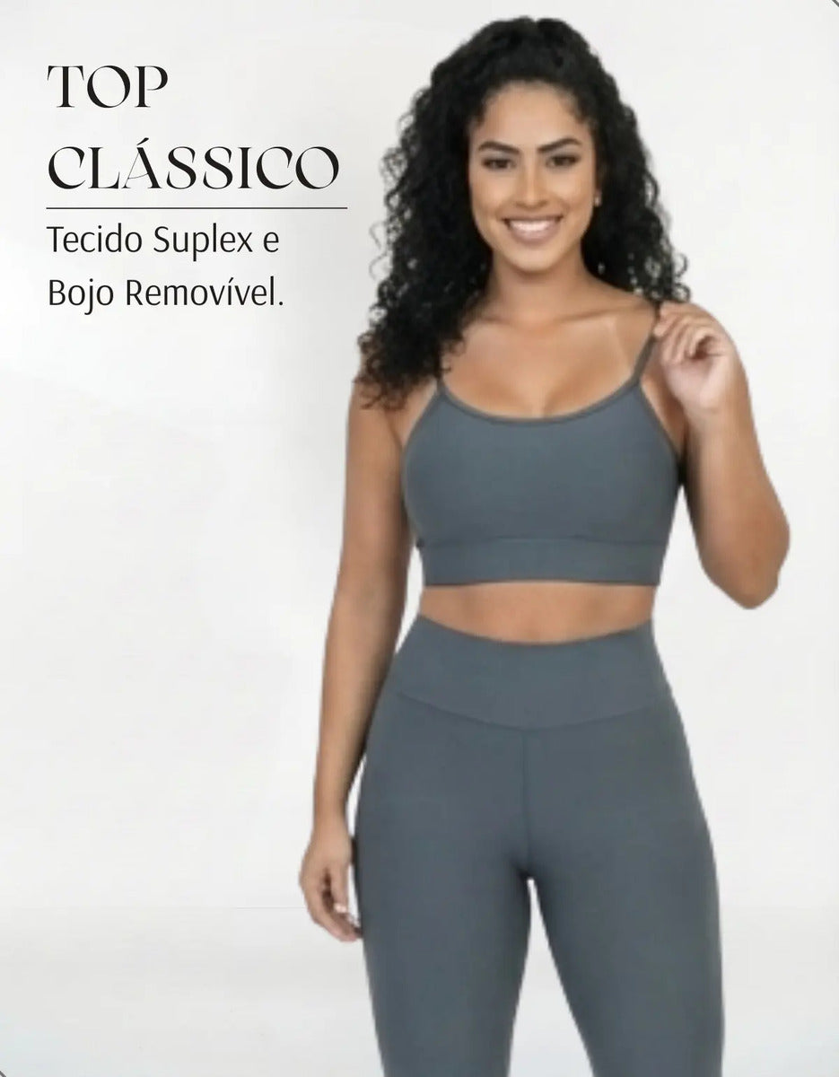 Top Fitness Academina De Alcinha Fina Com Bojo