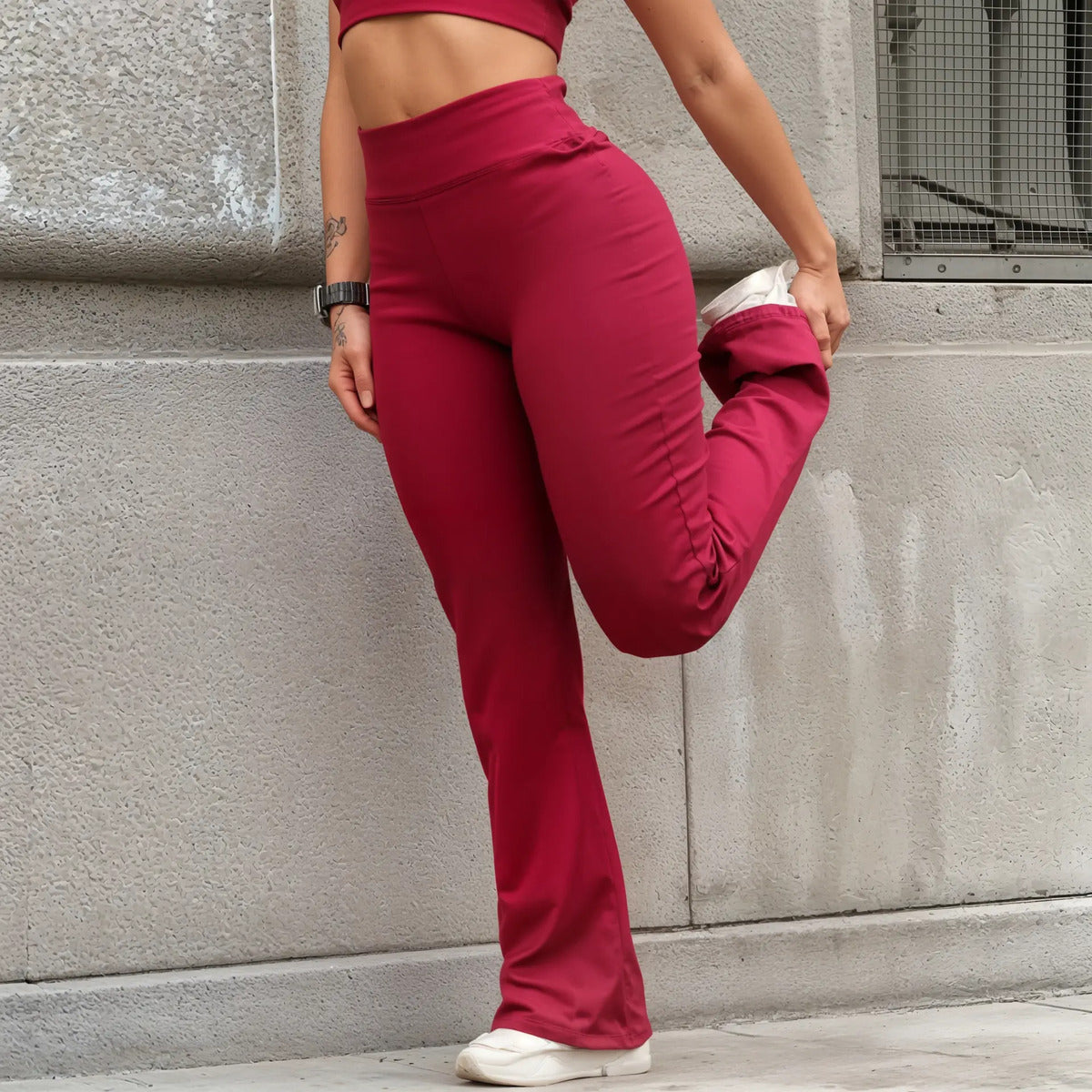 Calça Legging Flare Bailarina Leg Boca De Sino Cintura Alta