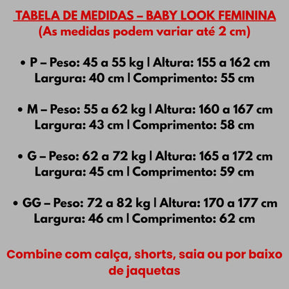 Camiseta Branca Feminina Baby Look Basica Algodao Lisa Cores