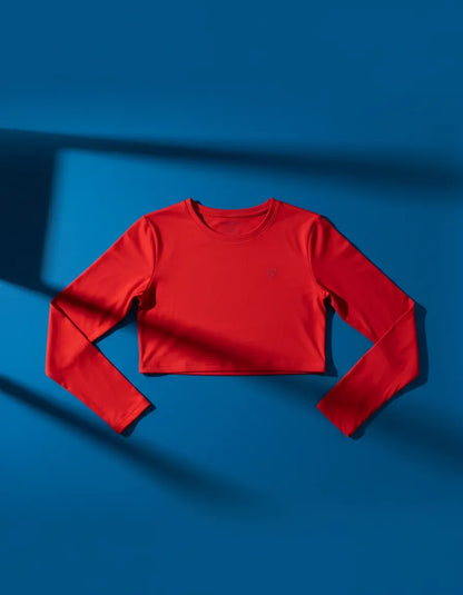 Cropped Feminina Poliamida Manga Longa Blusa Proteção Uv