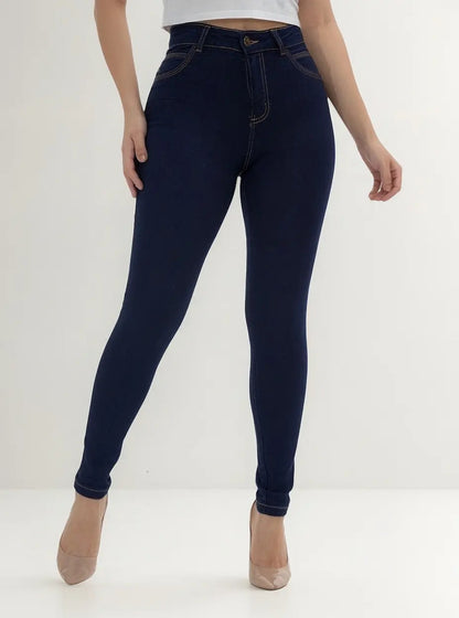 Calça Jeans Feminina Skinny Cintura Alta Levanta Bumbum