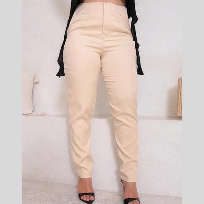 Calça Feminina Alfaiataria Social Cintura Alta Trabalho Leve
