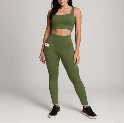 Kit 2 Calças Legging Feminina Grossa Cintura Alta Com Bolso