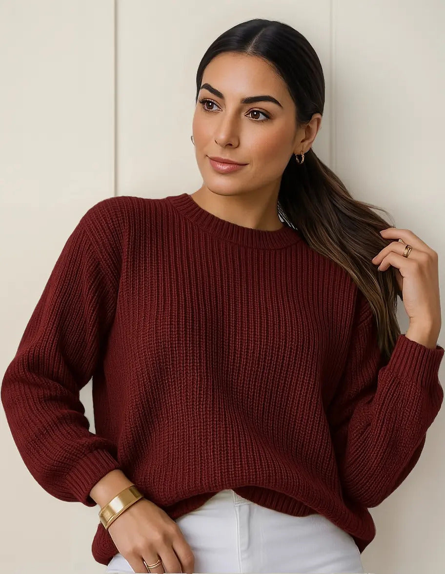 Suéter Blusa Manga Longa Max Cropped Frio Pullover Lã Trico