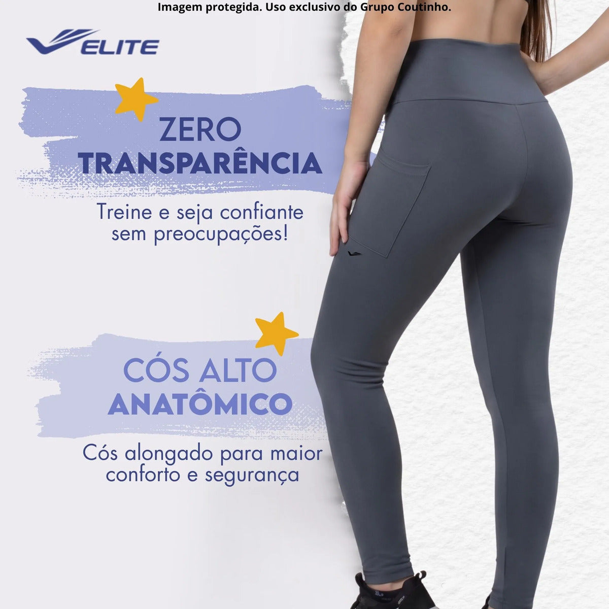Legging Academia Fitness Com Bolso Zero Transparência Elite