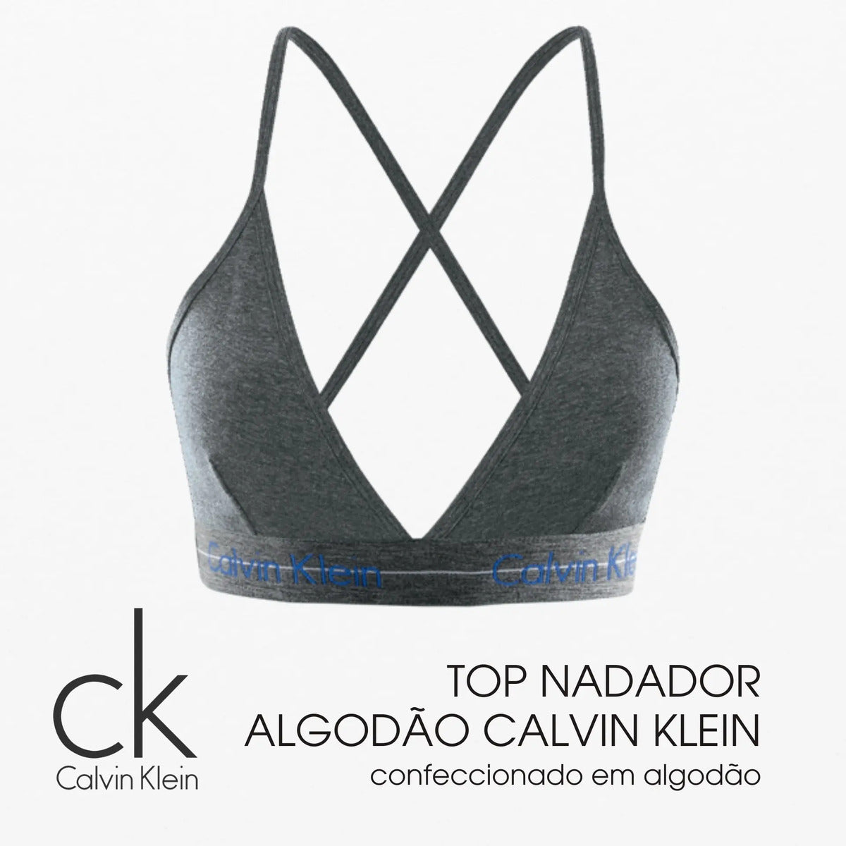 Top Nadador Calvin Klein Sem Bojo Cotton Algodão Feminino