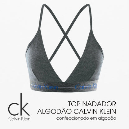 Top Nadador Calvin Klein Sem Bojo Cotton Algodão Feminino