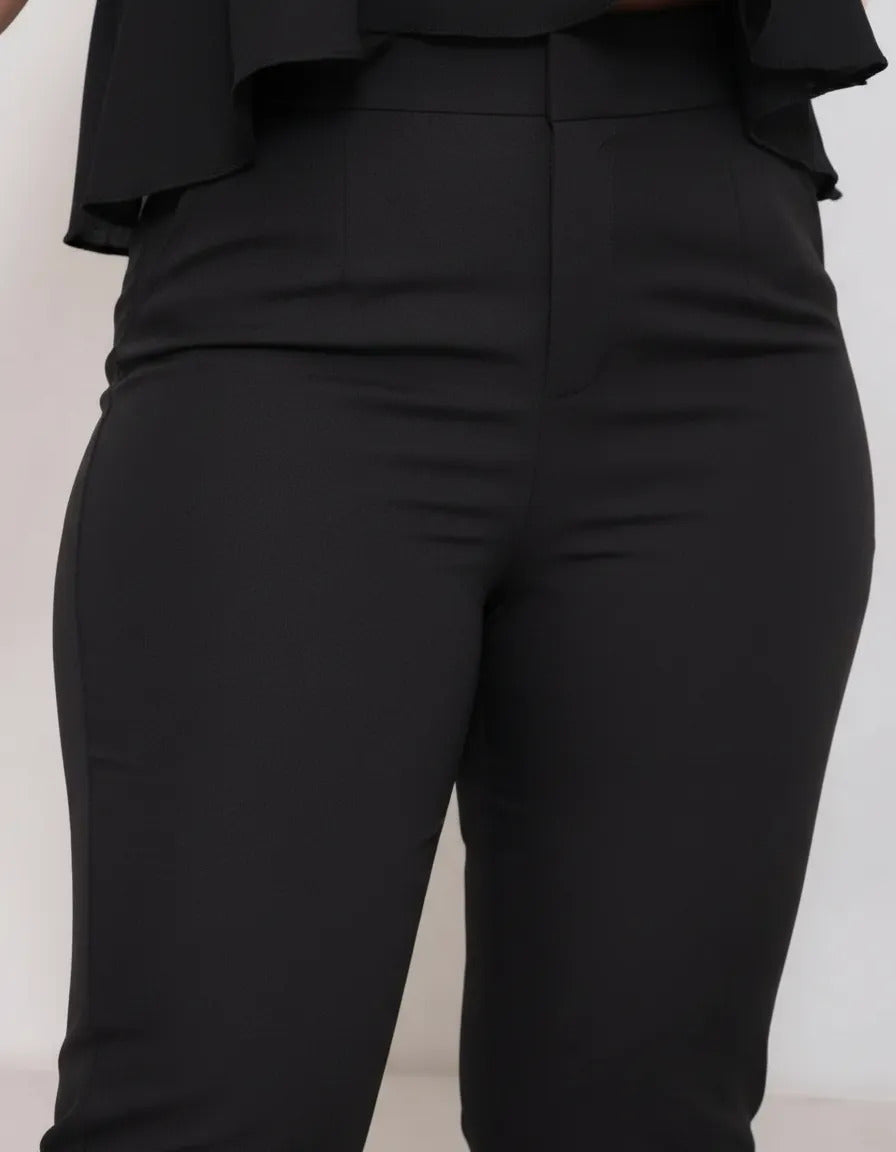Calça Feminina Alfaiataria Social Cintura Alta Trabalho Leve
